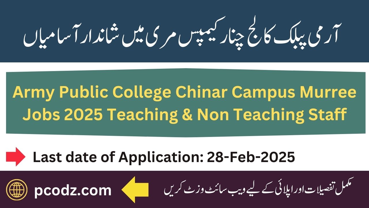 APC Chinar Campus Murree Teaching Jobs 2025