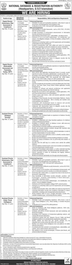 NADRA Islamabad Jobs 2025